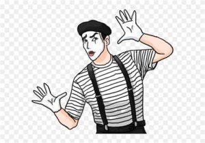 short off the wll comedy (with a mime)